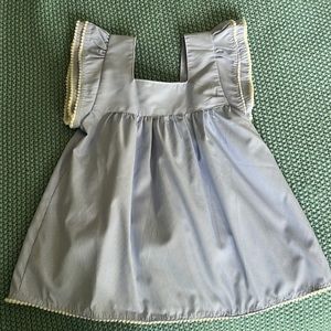 Cute little girls blue and white dress